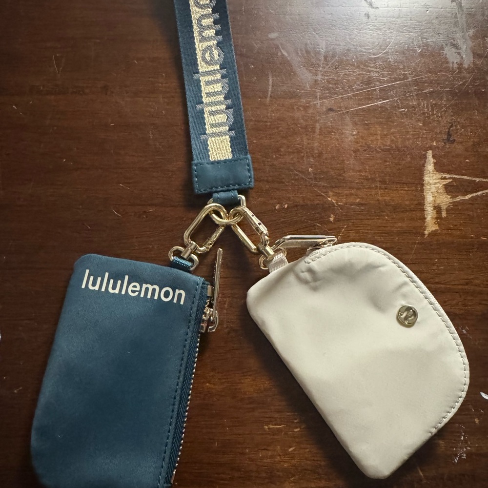Lululemon Blue and White Mini Pouches